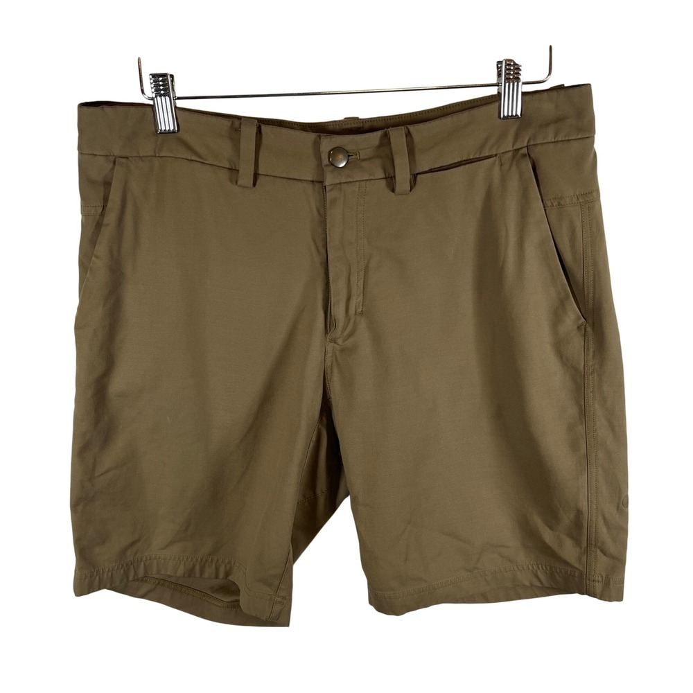 Lululemon Commission Short 9 Warpstreme Tan Khaki Mens 32 LM7ALMS Athletic